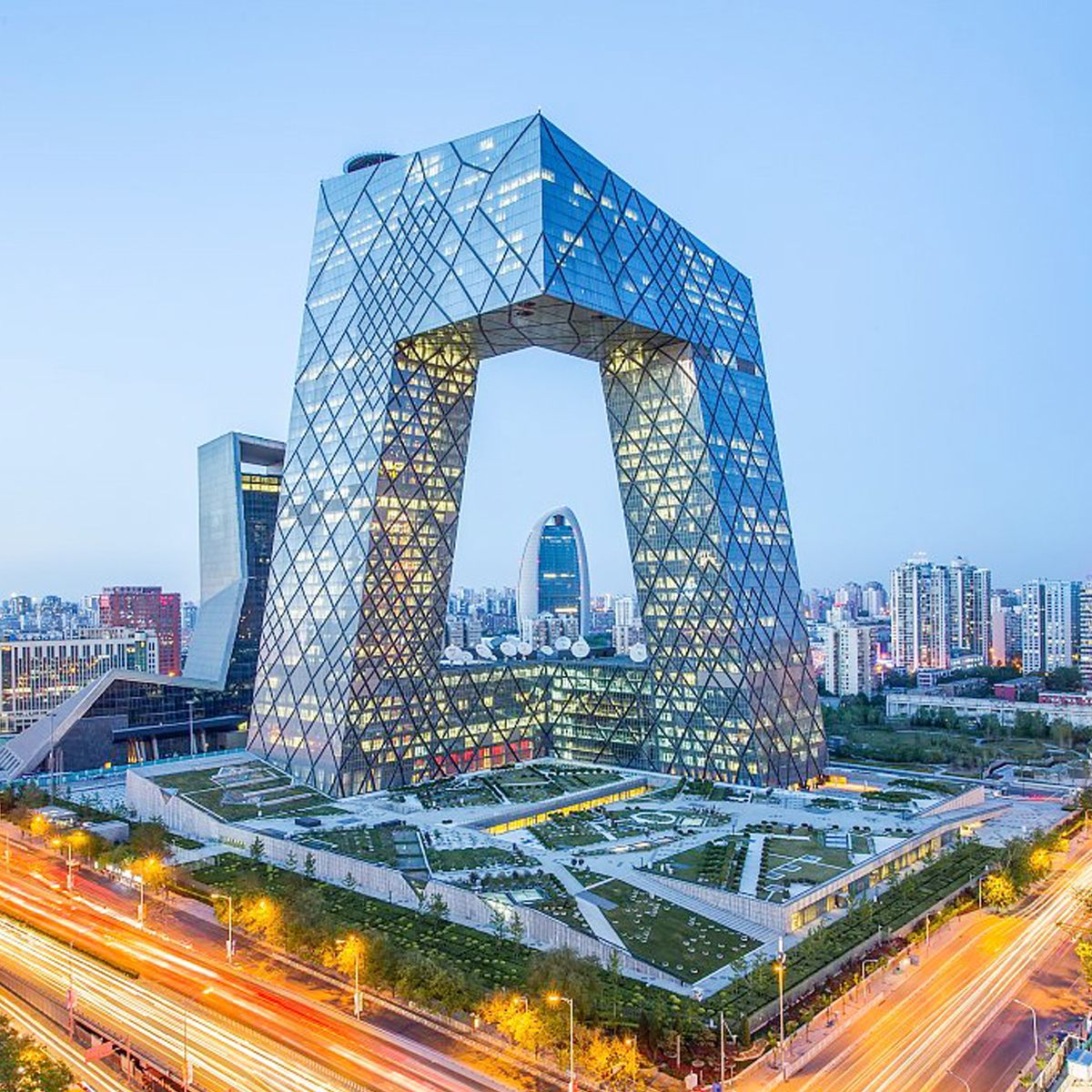 中国，北京，中央电视台，总部大楼，照明预览 | 10wallpaper.com